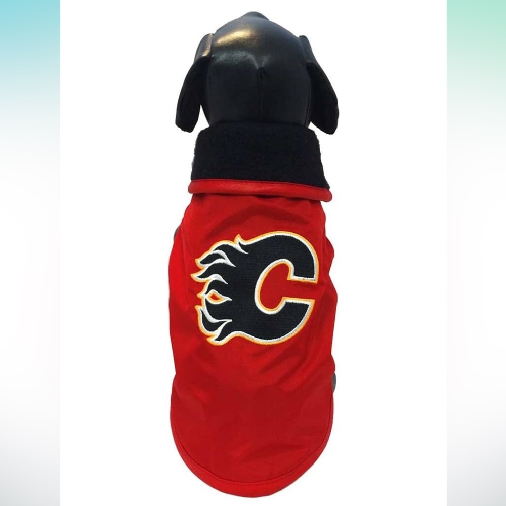 All Star Dogs NHL Unisex NHL Calgary Flames All Weather Outerwear Dog Jacket